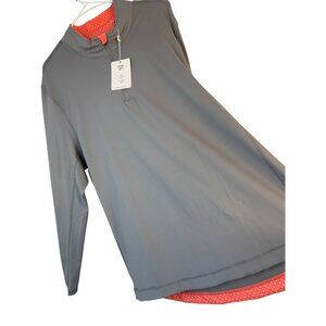 Graham Luxe Mens Trey 1/4 Zip Pullover Top L Grey Performance Golf NWT 9041